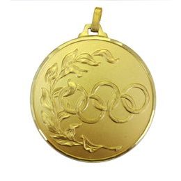 Diamond Edged Olympic Emblem Gold Medal