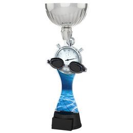 Montreal Swimming Goggles and Stopwatch Silver Cup Trophy