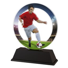 Prague Football Player Red Kit Trophy