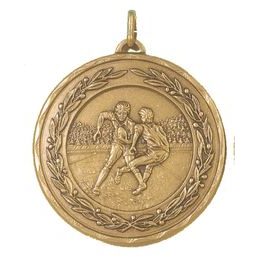 Diamond Edged Rugby Match Bronze Medal