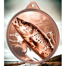 Trout Fishing Texture Classic Print Bronze Medal