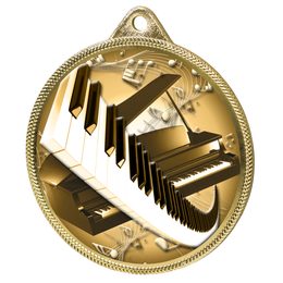 Piano and Keyboard Classic Texture 3D Print Gold Medal