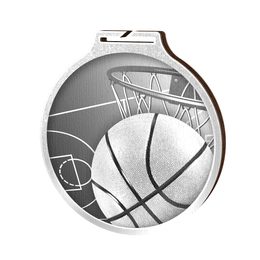 Habitat Classic Basketball Silver Eco Friendly Wooden Medal