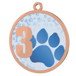 Dog Paws 3rd Place Printed Bronze Medal