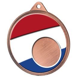 Dutch Netherlands Flag Logo Insert Bronze 3D Printed Medal
