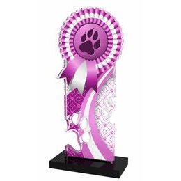 Lassie Pink Paw-print Rosette Trophy