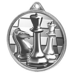Chess Classic Texture 3D Print Silver Medal