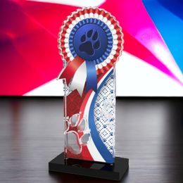 Lassie Red and Blue Paw-print Rosette Trophy