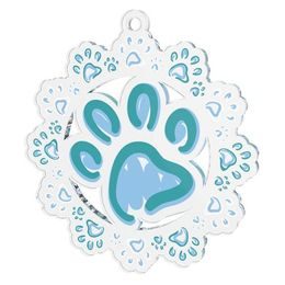 Blue Pooch Dog Paw Medal