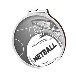 Habitat Classic Netball Silver Eco Friendly Wooden Medal