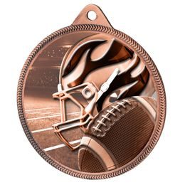 American Football Classic Texture 3D Print Bronze Medal