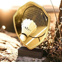 Arden Classic Badminton Real Wood Shield Trophy