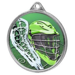 Lacrosse Colour Texture 3D Print Silver Medal