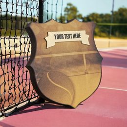 Heraldic Birchwood Tennis Sepia Shield