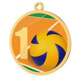 Volleyball 1st Place Printed Gold Medal