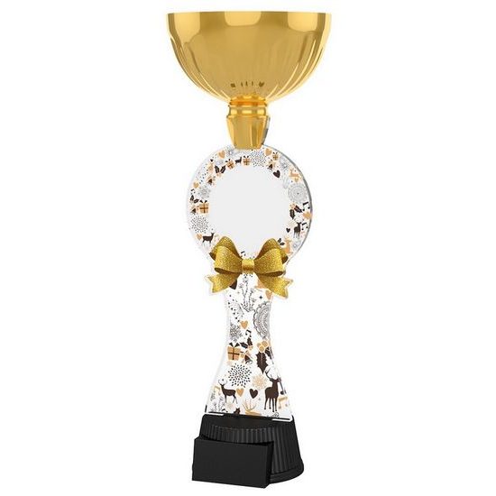 Christmas White Wreath Gold Cup Trophy