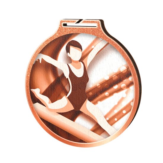 Habitat Classic Female Gymnastics Bronze Eco Friendly Wooden Medal