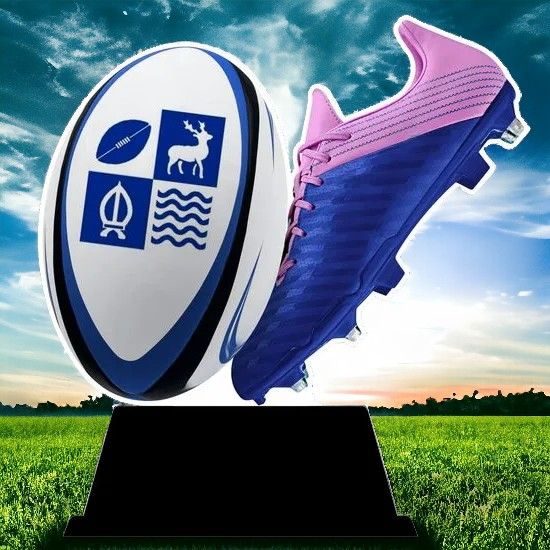 Edison Rugby Ball & Boot Custom Logo Trophy