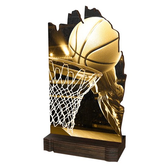 Shard Classic Basketball Eco Friendly Wooden Trophy