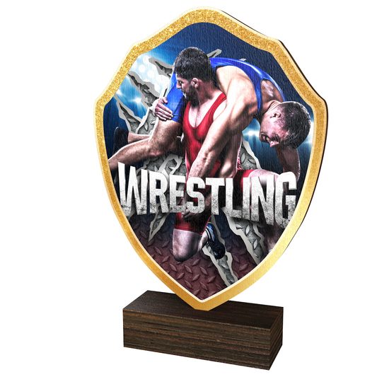 Arden Wrestling Real Wood Shield Trophy