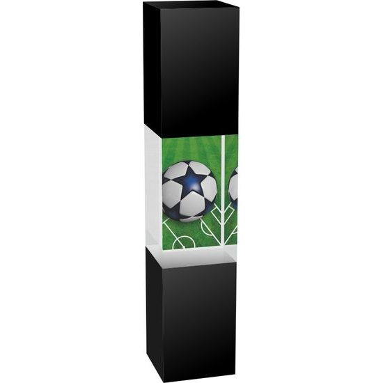 Staklo Black and Clear Solid Glass Cuboid Football Trophy