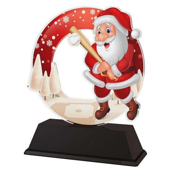 Santa Baseball Christmas Trophy