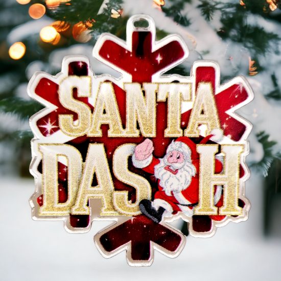 Christmas Santa Dash Snowflake Medal