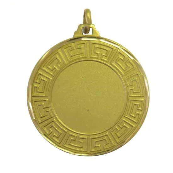 Aztec Logo Insert Gold Brass Diamond Edged Medal