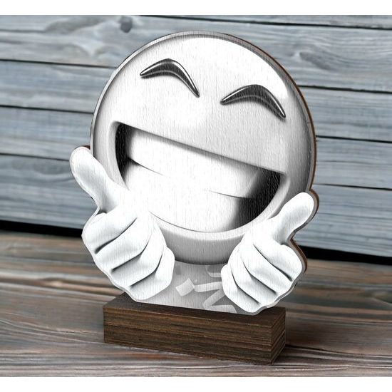 Sierra Classic Happy Emoji Real Wood Trophy