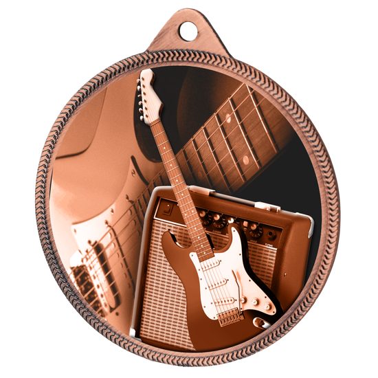 Electric Guitar Classic Texture 3D Print Bronze Medal