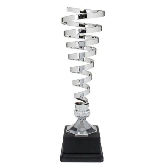 Spiral Silver Plated Metal Trophy
