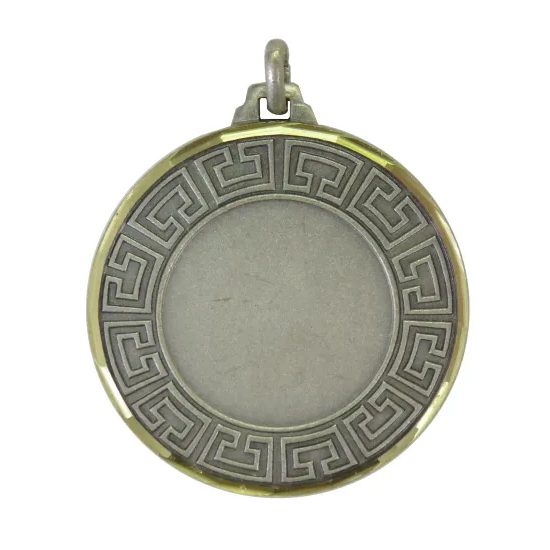 Aztec Logo Insert Silver Brass Diamond Edged Medal