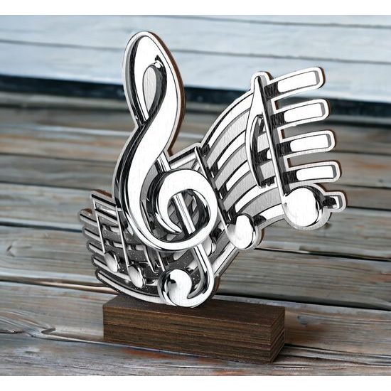 Sierra Classic Music Note Real Wood Trophy