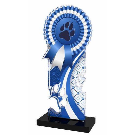 Lassie Blue Paw-print Rosette Trophy