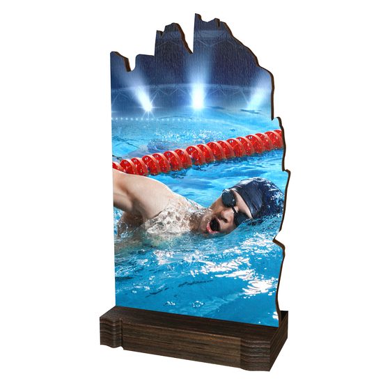 Shard Swimming Eco Friendly Wooden Trophy