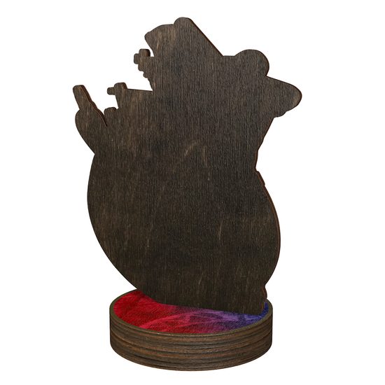 Texan Rodeo Black Hat Real Wood Trophy
