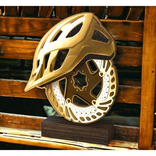Sierra Classic Mountain Biking Real Wood Trophy