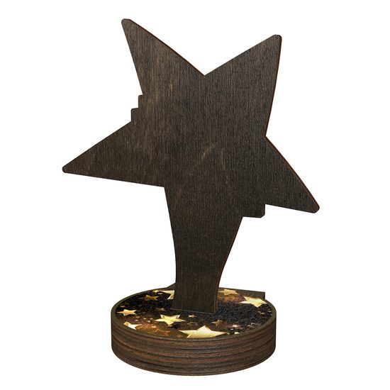 Grove 1st Place Gold Star Real Wood Trophy