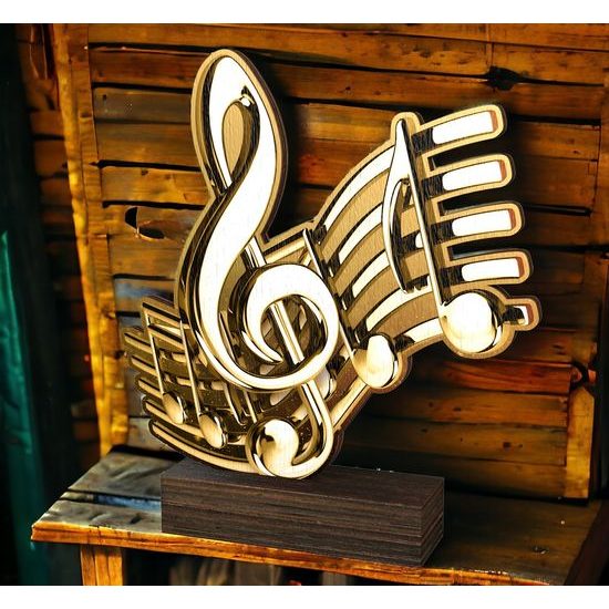 Sierra Classic Music Note Real Wood Trophy