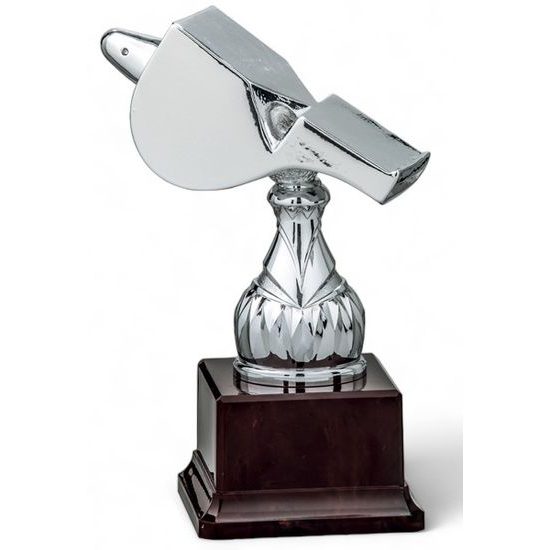 Iconic Silver Referee Whistle Trophy