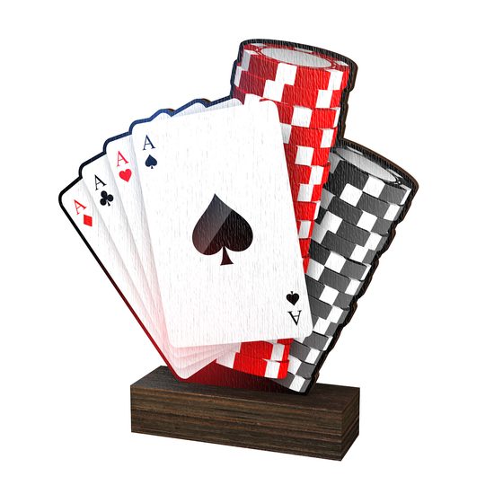 Sierra Poker Aces Real Wood Trophy