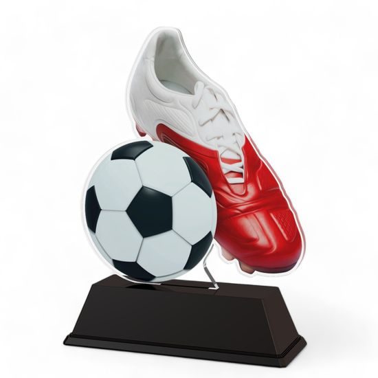 Ostrava Red Football Ball & Boot Trophy