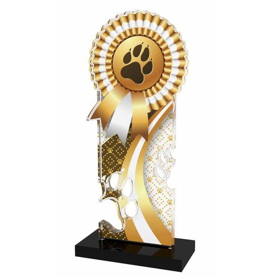 Lassie Gold Paw-print Rosette Trophy
