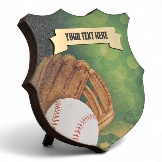 Heraldic Birchwood Baseball Shield