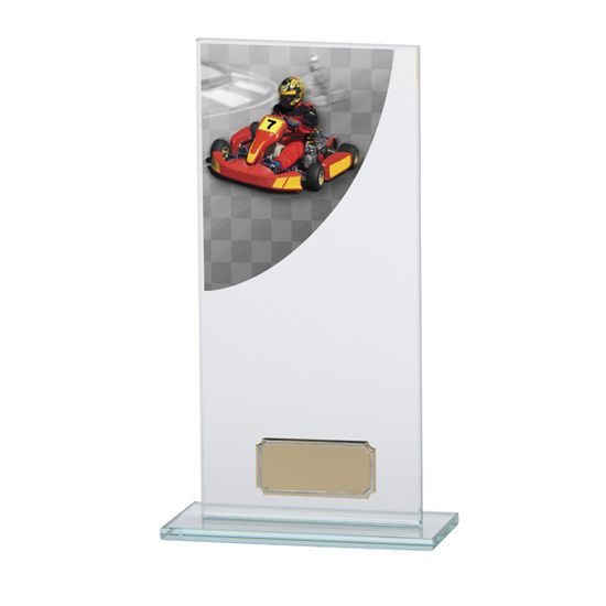Colour Curve Jade Glass Go Kart Trophy