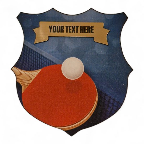 Heraldic Birchwood Table Tennis Shield