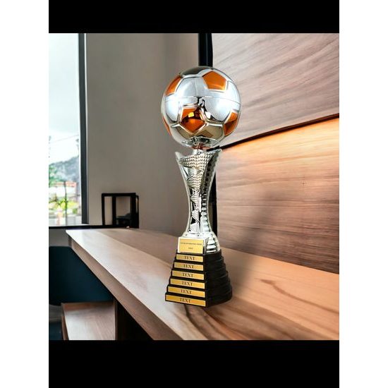 Eminent Silver and Orange Soccer Trophy