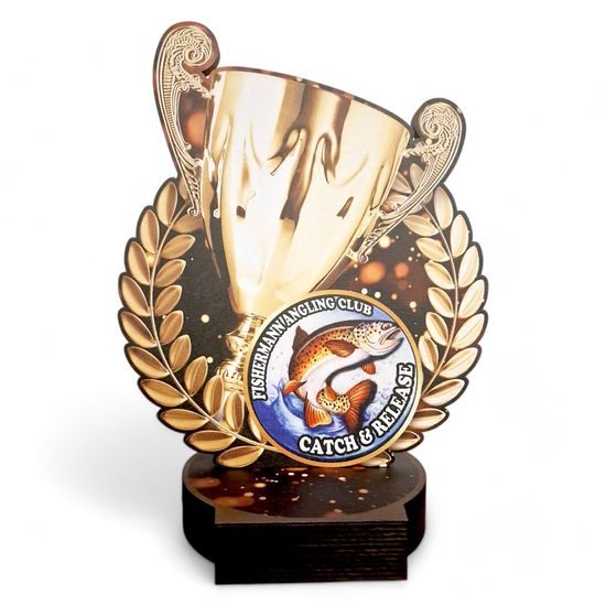 Grove Custom Printed Logo Cup Real Wood Trophy
