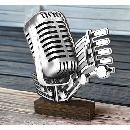 Sierra Classic Singing Microphone Real Wood Trophy