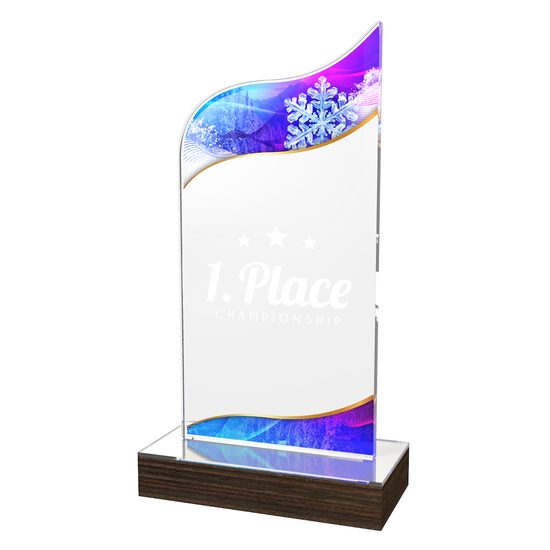 United Acrylic Wood Snowflake Trophy